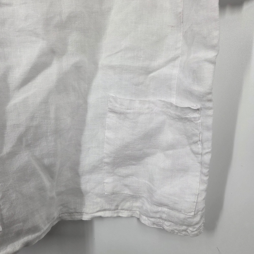 Francesca Bettini Linen Top Womens Small Made In Italy White Lagenlook Neutral - Picture 2 of 7
